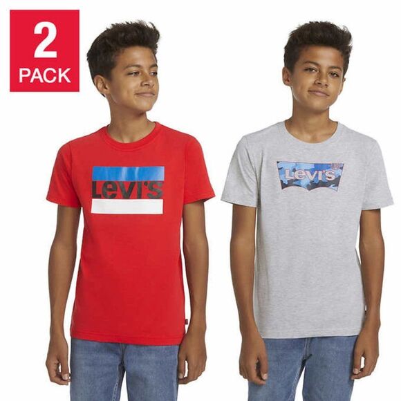 LEVI'S Youth Boys 2 Pack Tees T-Shirt Set NEW - Picture 1 of 7